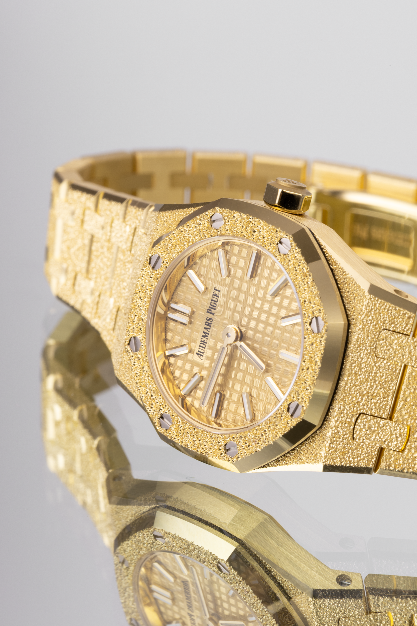 Audemars Piguet Mini Royal Oak Watch in Frosted Yellow Gold