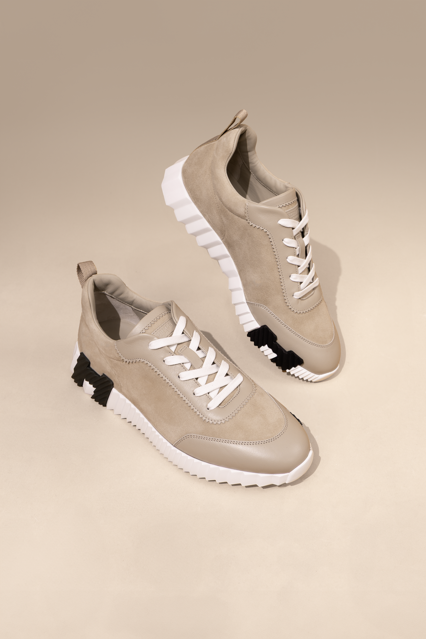 Hermès Bouncing Velvet Sneakers in Beige Esquisse