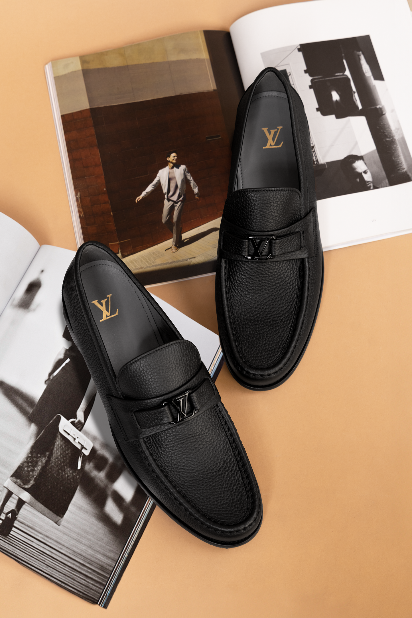 Louis Vuitton Black Leather Major Loafers