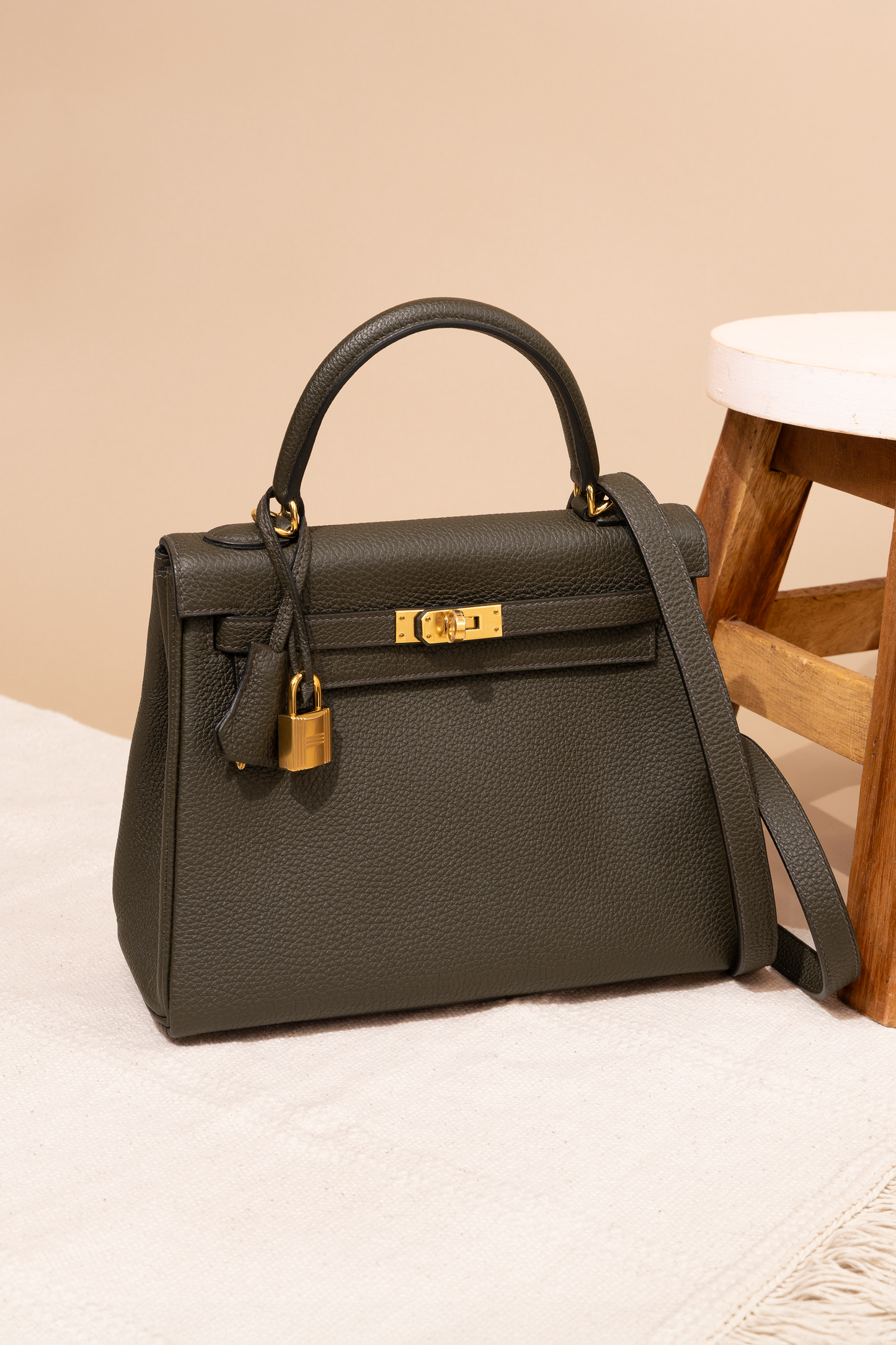 Hermès Kelly 25 Togo Vert De Gris GHW