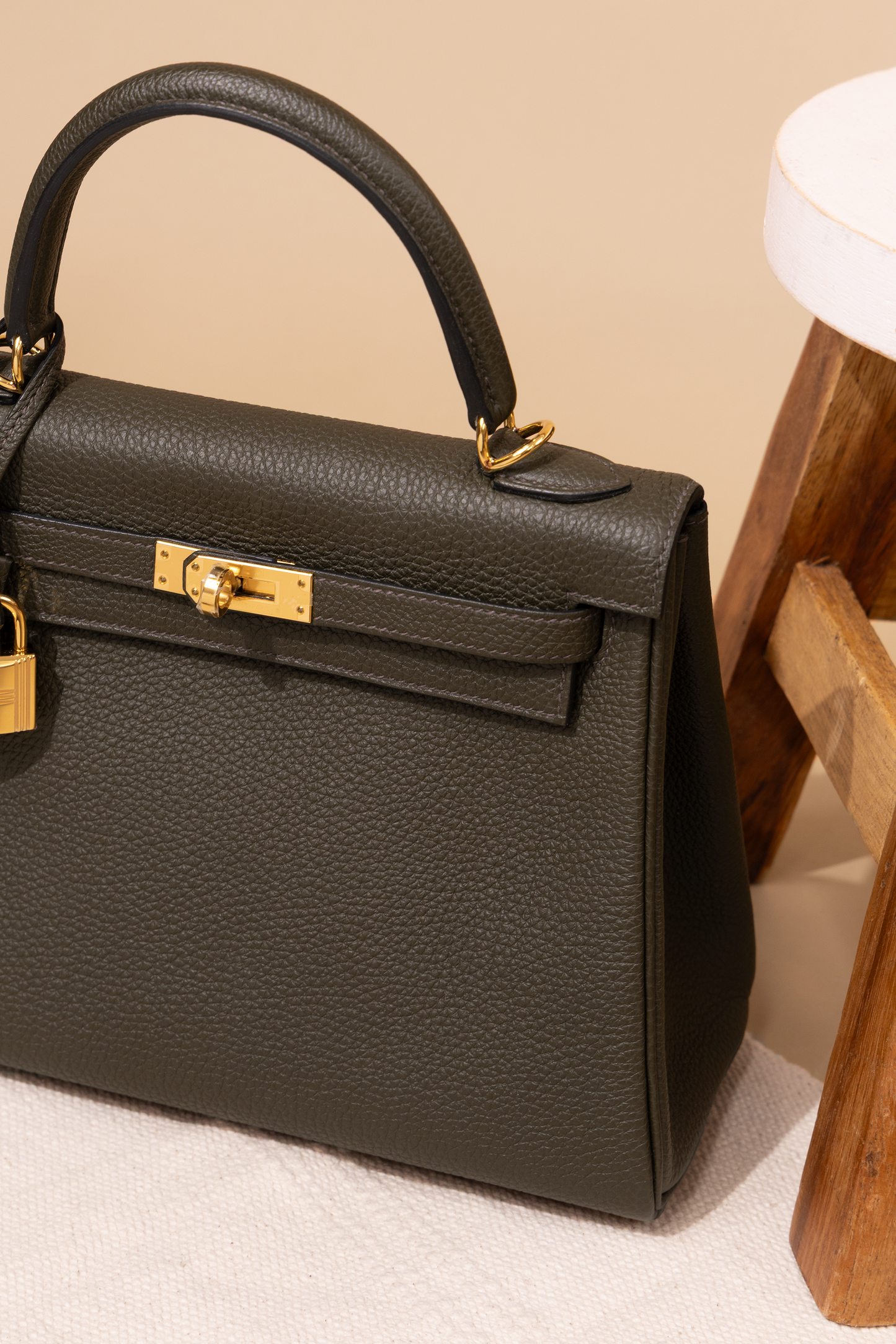 Hermès Kelly 25 Togo Vert De Gris GHW