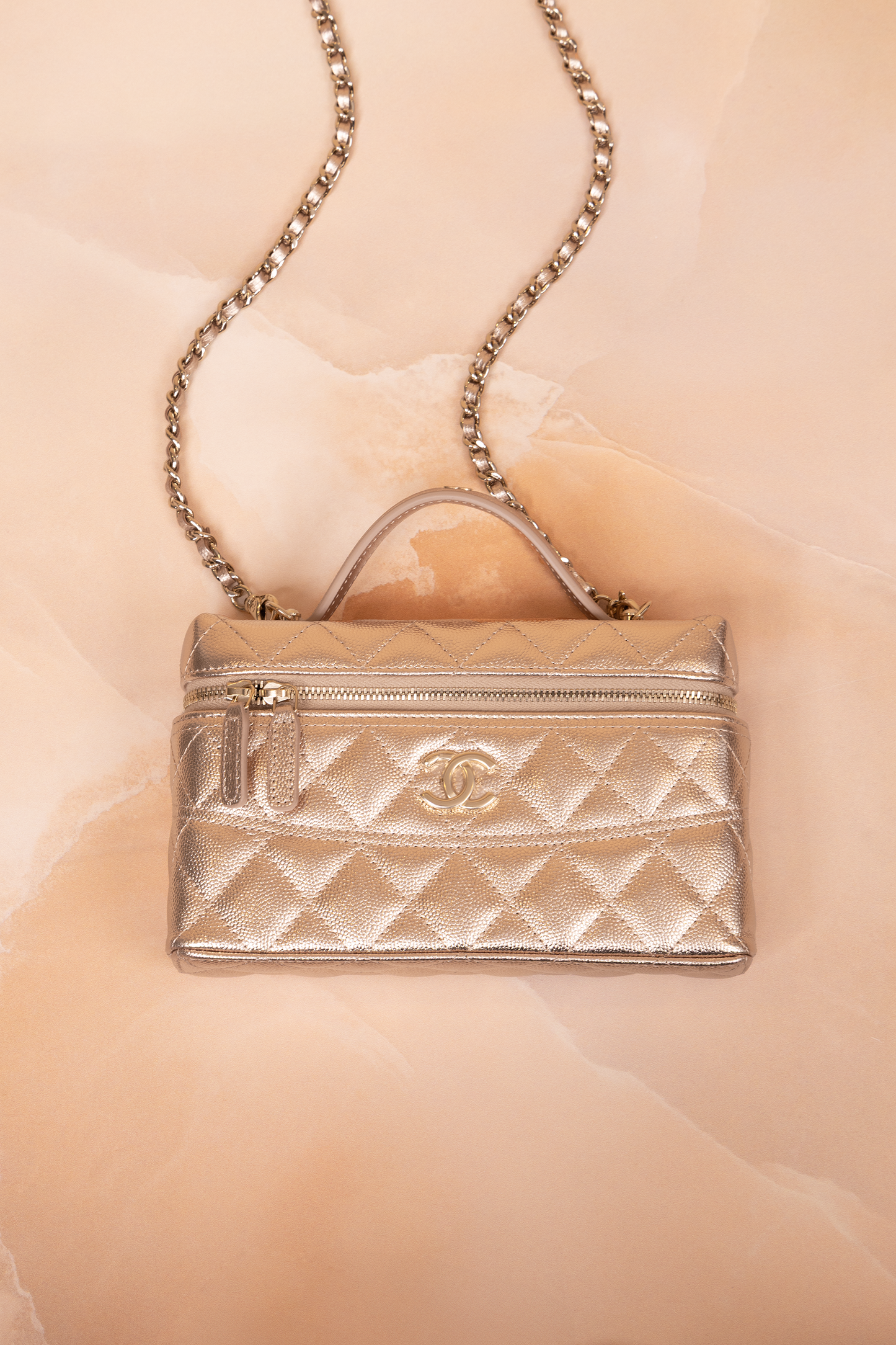 Chanel Vanity Case with Chain in Copper