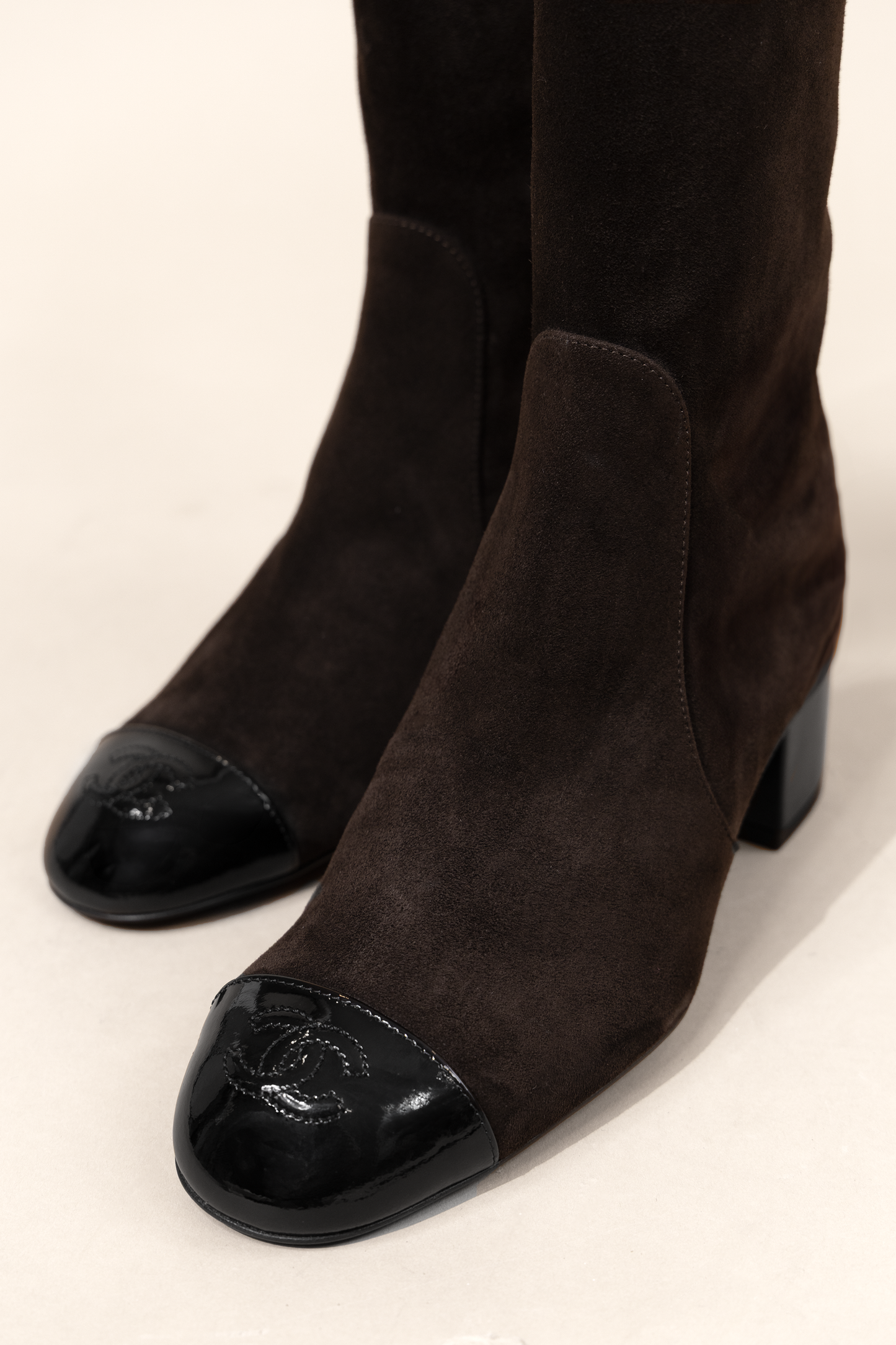 Chanel Brown Suede Boots