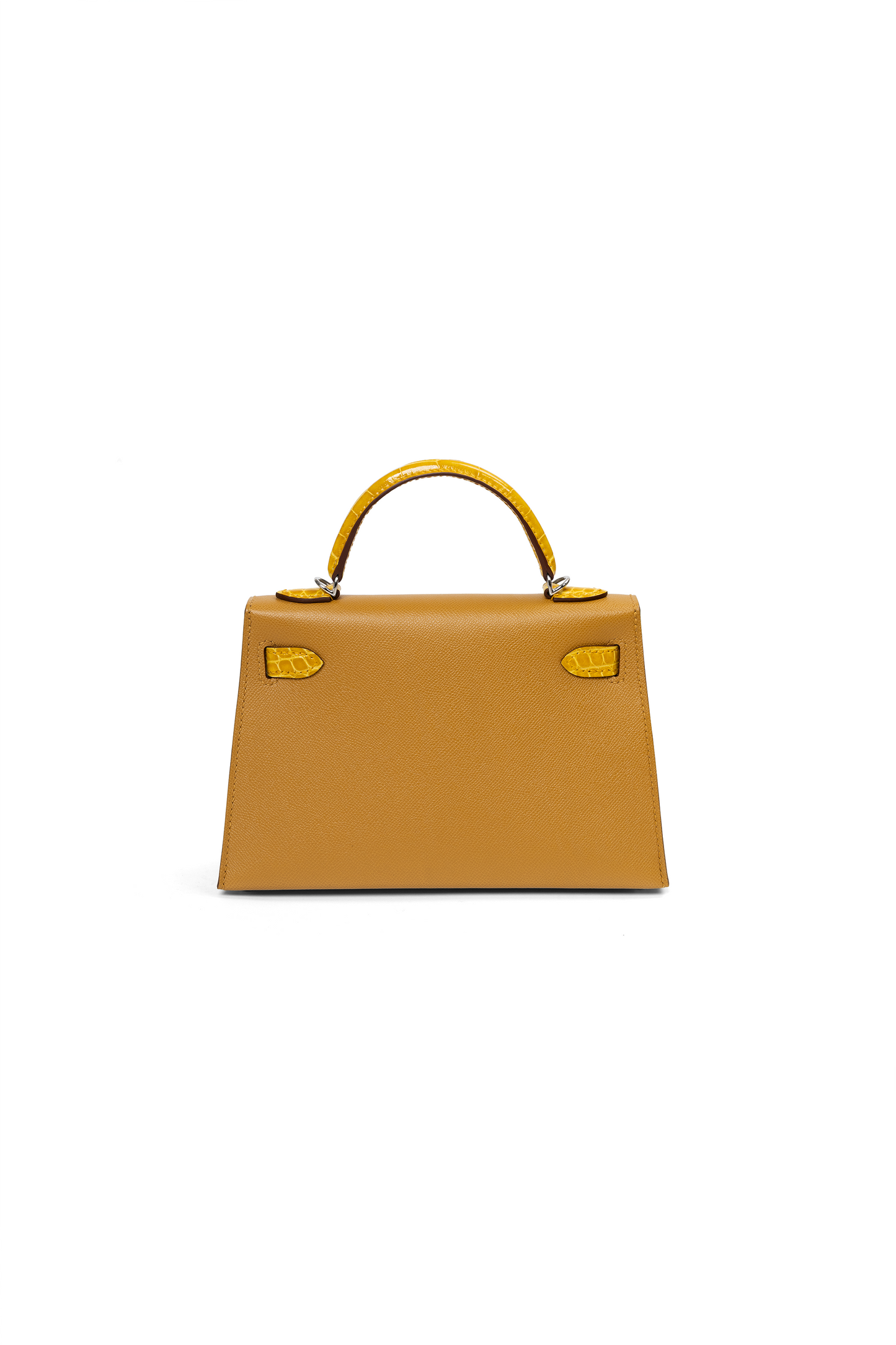 Mini Kelly Touch Epsom in Sesame/Jaune Ambre with Silver Hardware