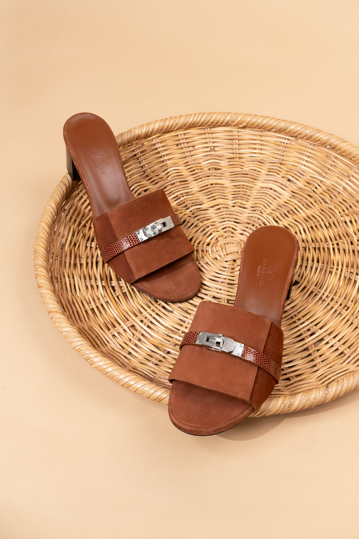 Hermès Gigi 50 Touch Lizard Sandals PHW