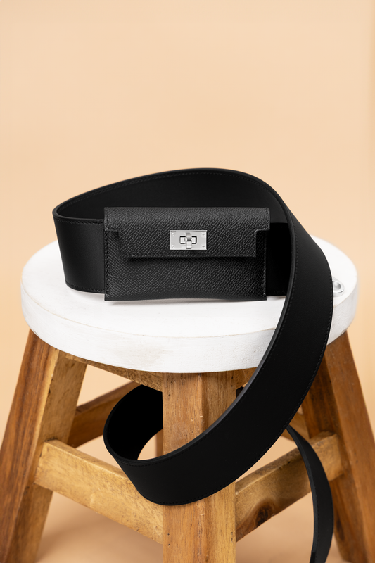 Hermès Kelly Pocket Shoulder Strap Black PHW