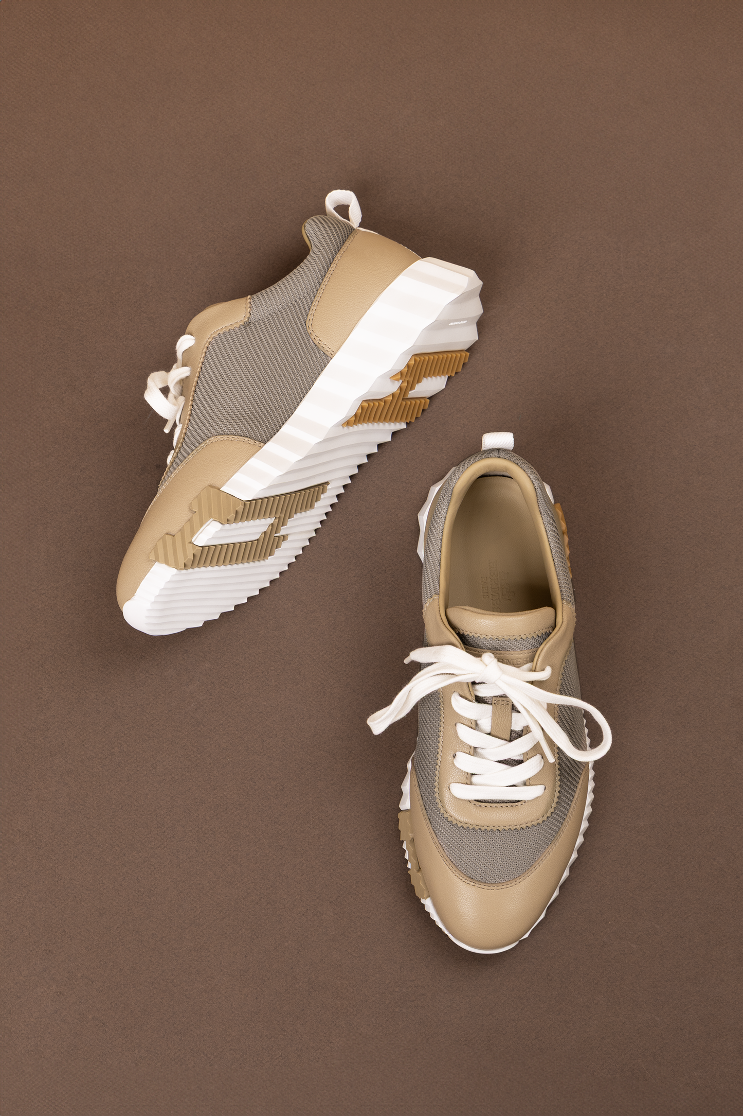 Hermès Bouncing Mesh Sneakers in Beige Lin