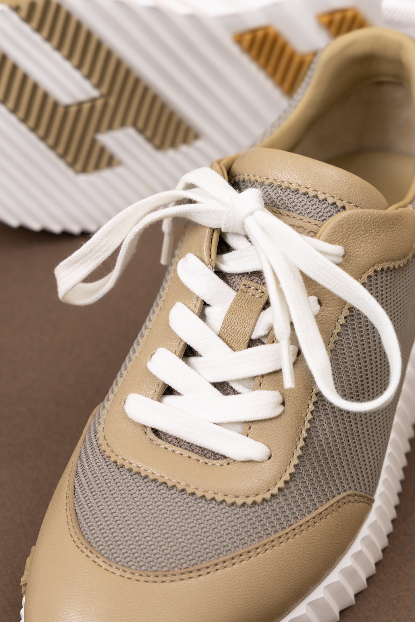 Hermès Bouncing Mesh Sneakers in Beige Lin
