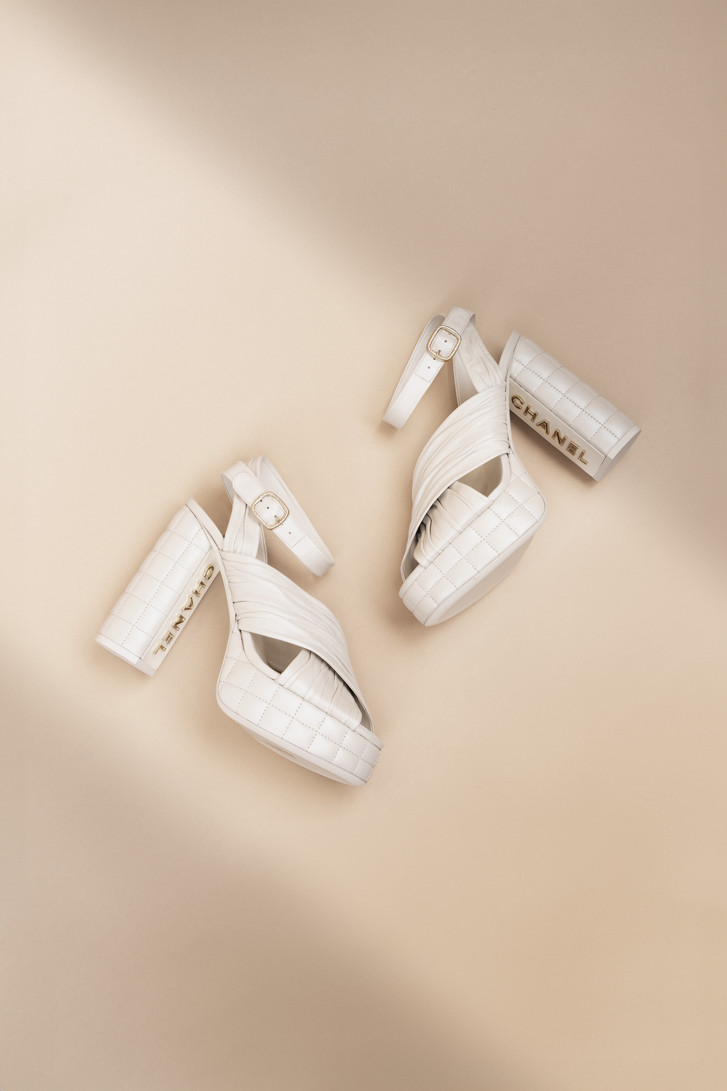 Chanel Ivory Platform Sandals