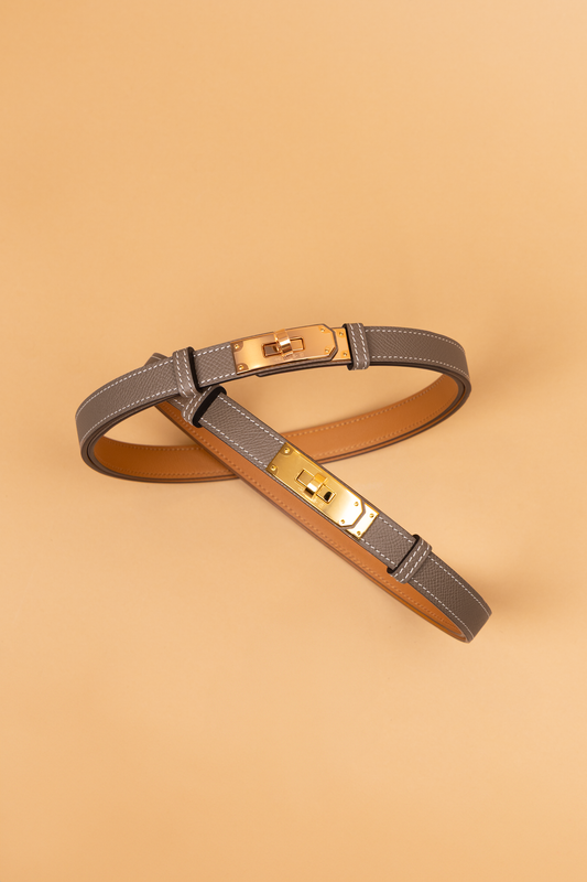 Hermès Etoupe Kelly Belts in RGHW & GHW
