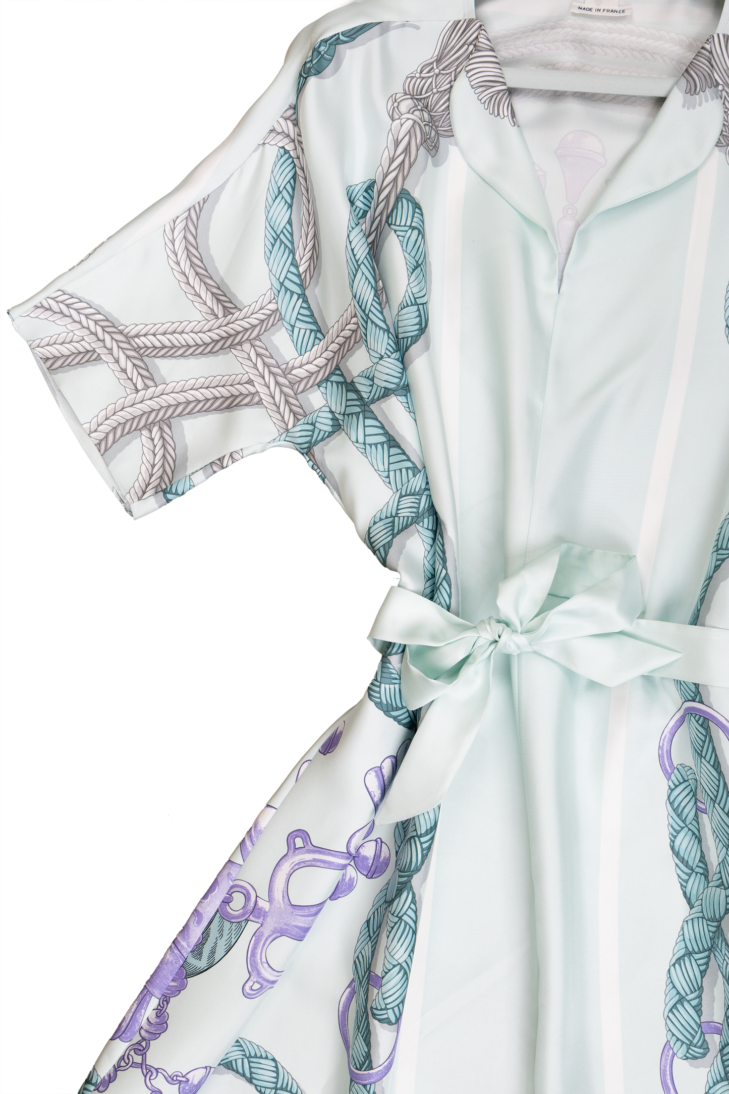 Hermes "Palefroi Remix" Caftan in Blanc Nacre Silk
