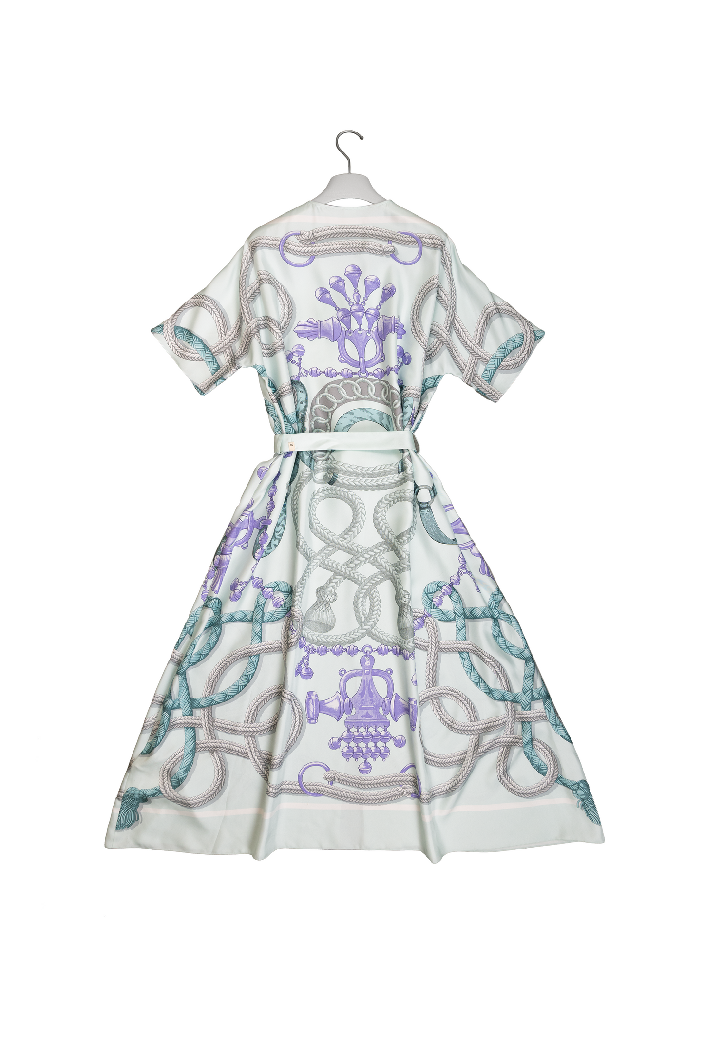 Hermes "Palefroi Remix" Caftan in Blanc Nacre Silk