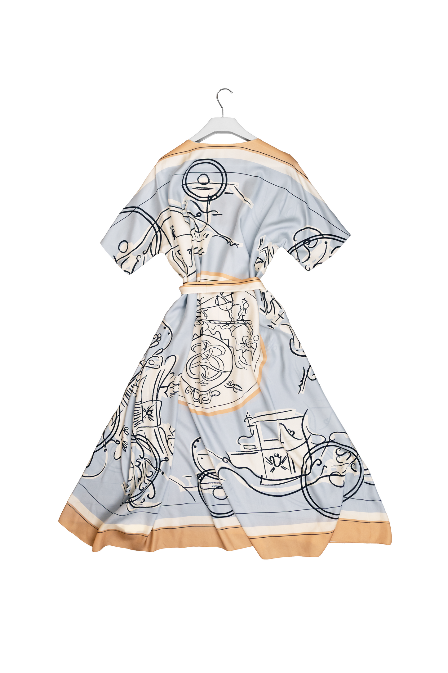 Hermes "Ex-Librea Main Levee" Silk Caftan