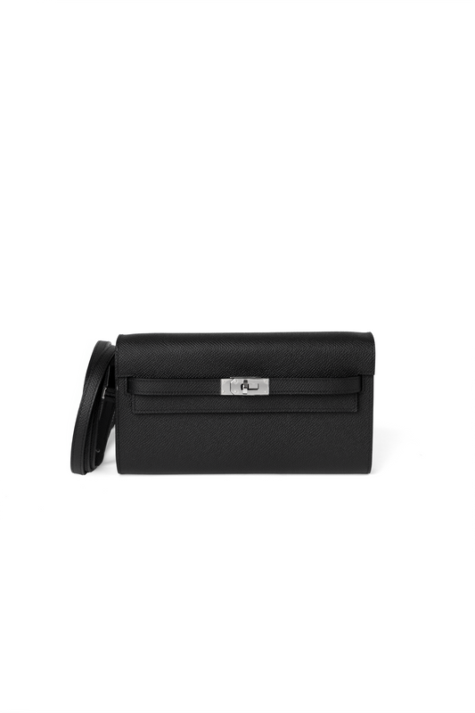 Hermès Kelly Wallet To Go Epsom Black PHW
