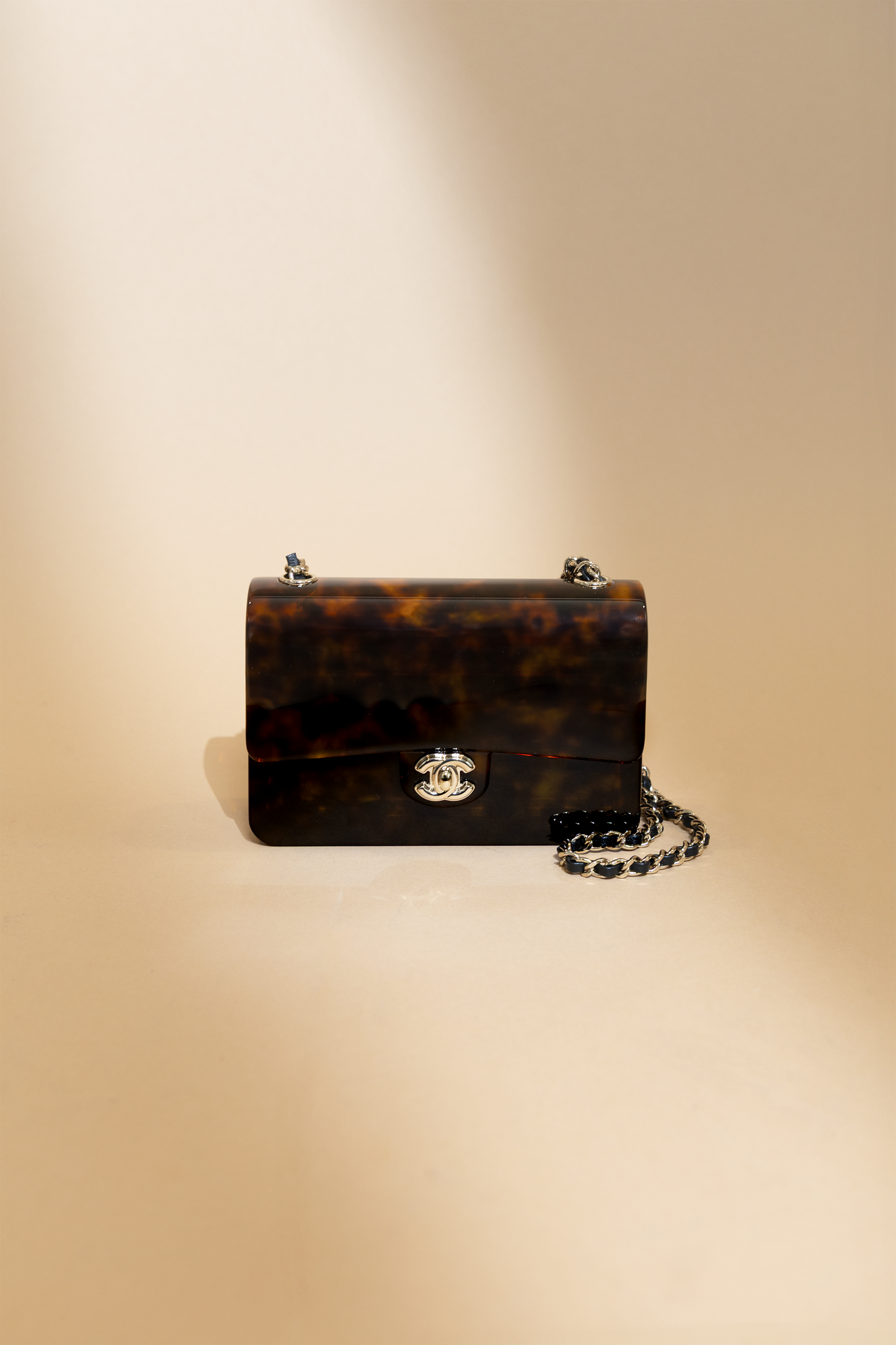 Chanel Mini Evening Box Bag in Brown/Orange with Chain