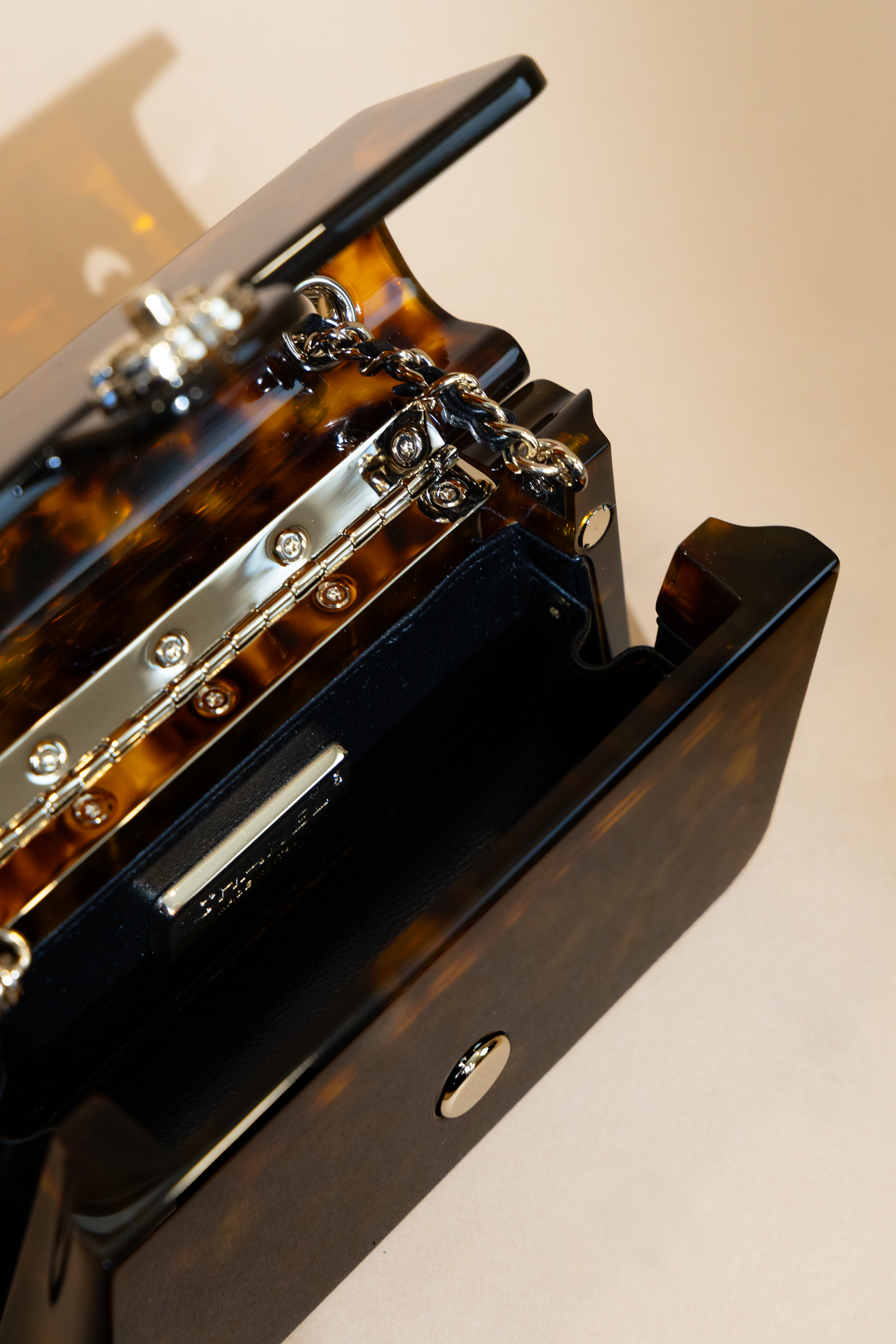 Chanel Mini Evening Box Bag in Brown/Orange with Chain