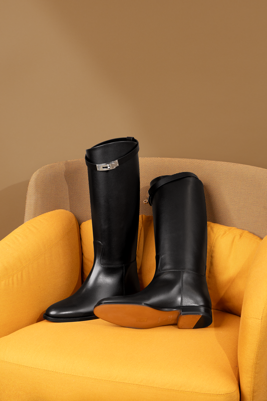 Hermès Jumping Boots in Black PHW