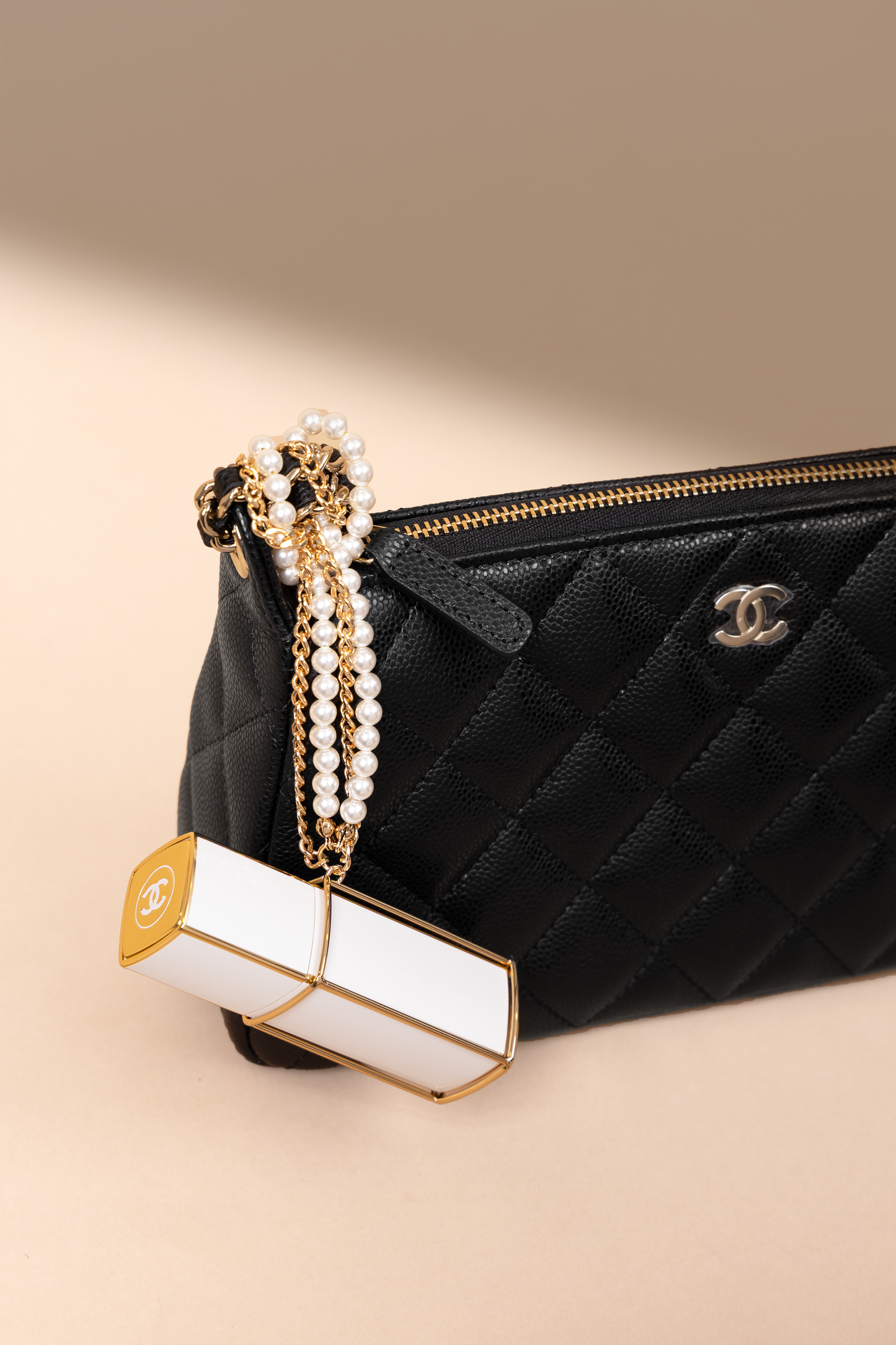 Chanel Black Caviar Clutch with Chain