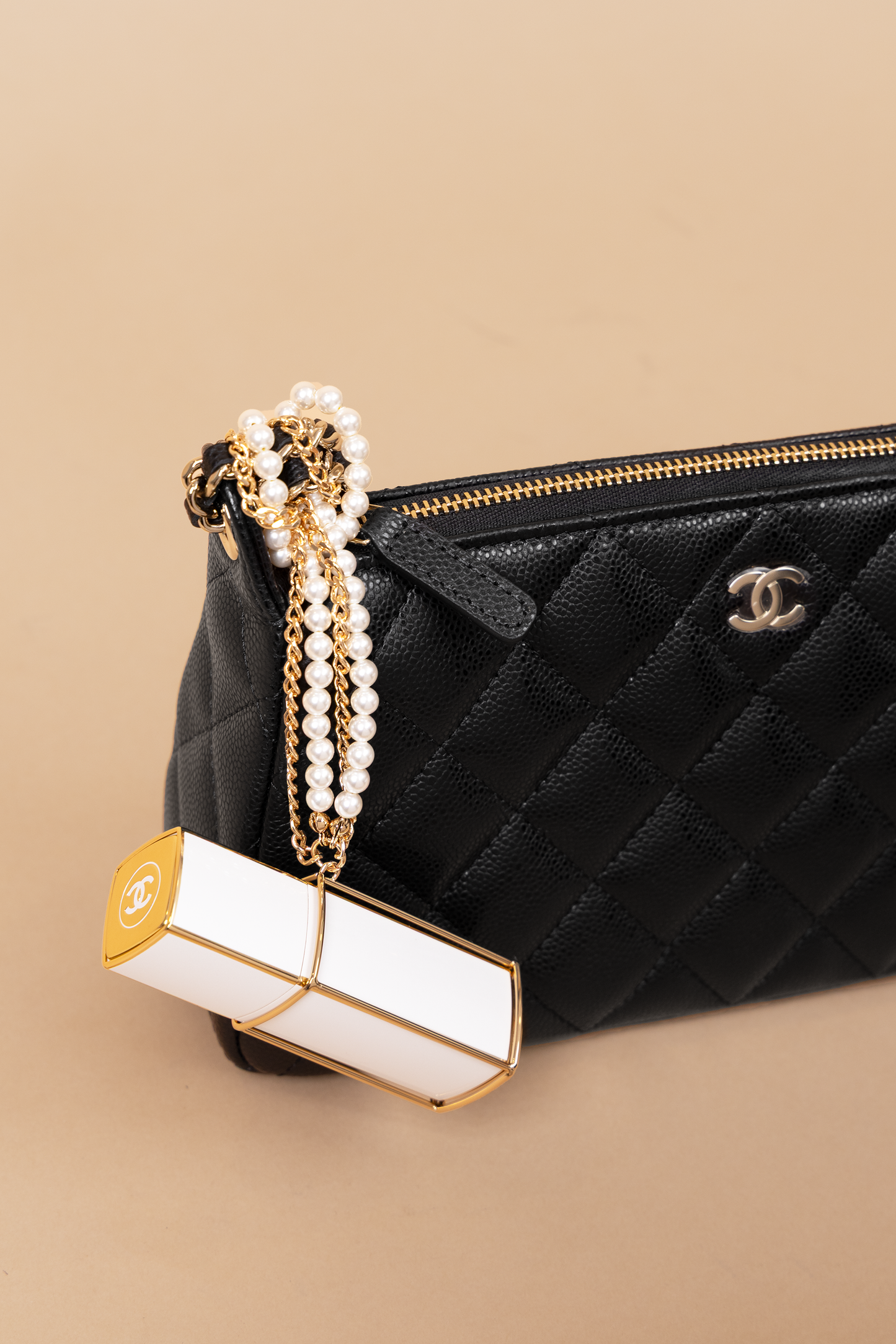 Chanel Black Caviar Clutch with Chain