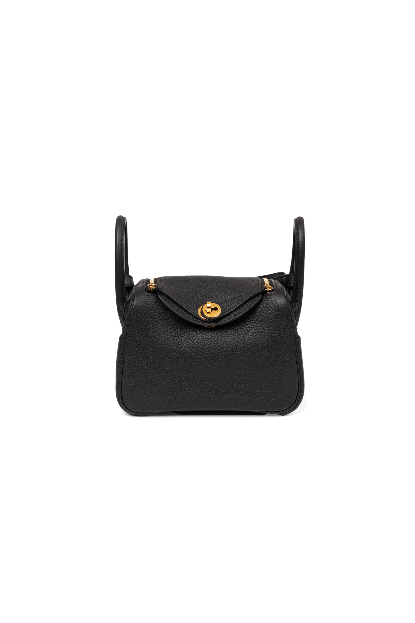 Hermes Mini Lindy in Black with Gold Hardware