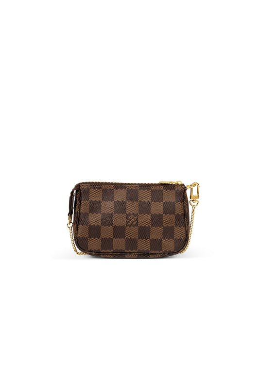 Louis Vuitton Damier Ebene Mini Pochette with Chain