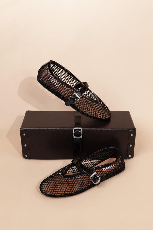 Alaïa Khaki Mesh Ballet Flats