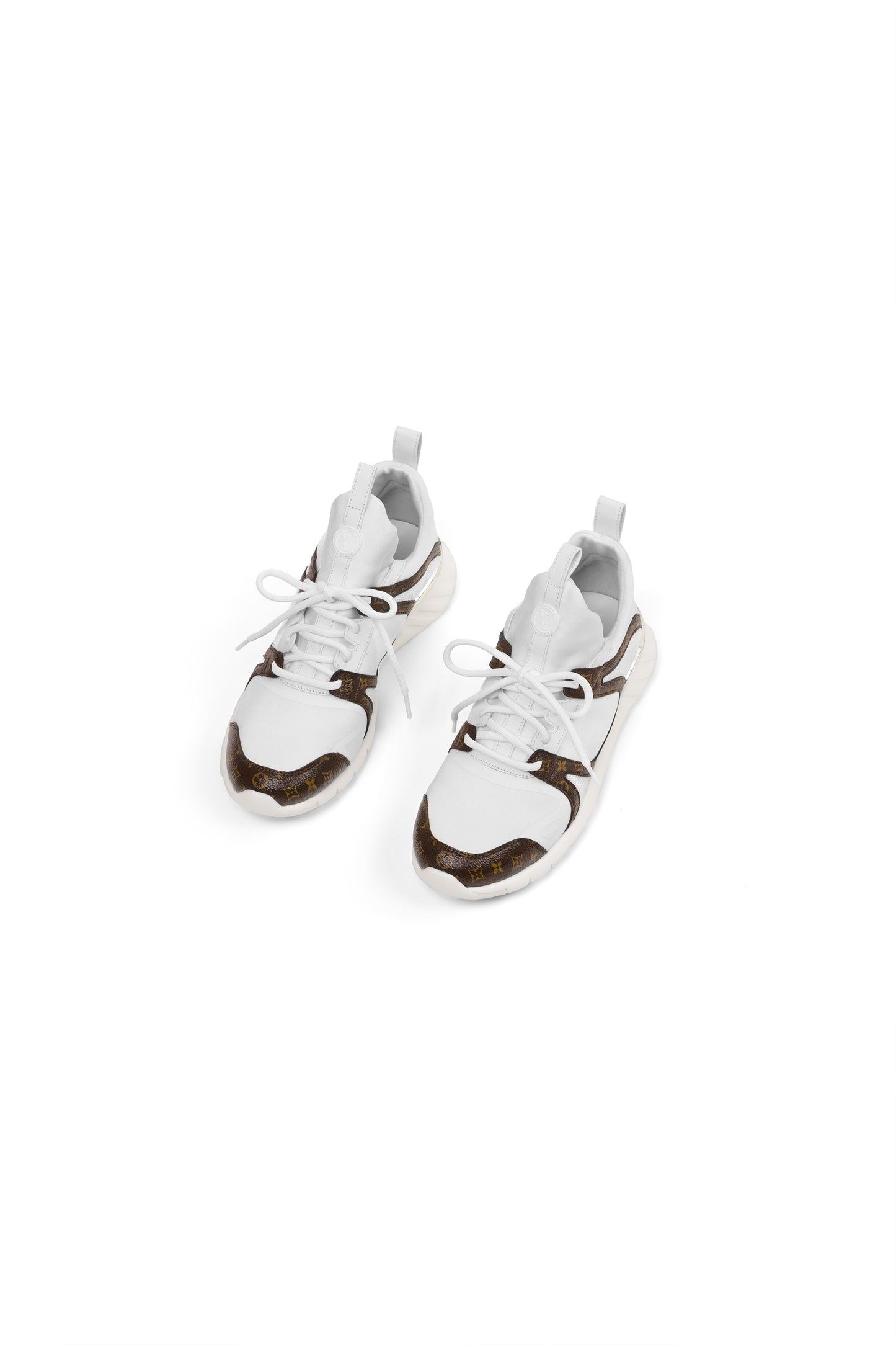 Louis Vuitton White Mesh and Monogram Sneakers