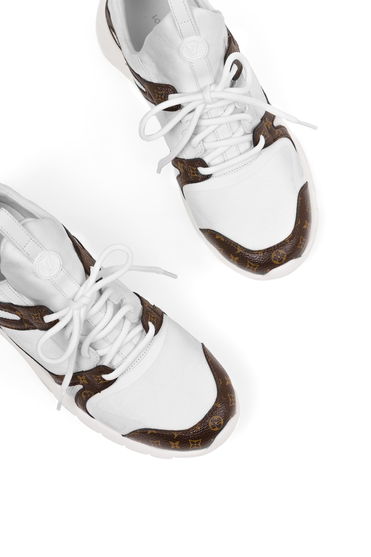 Louis Vuitton White Mesh and Monogram Sneakers
