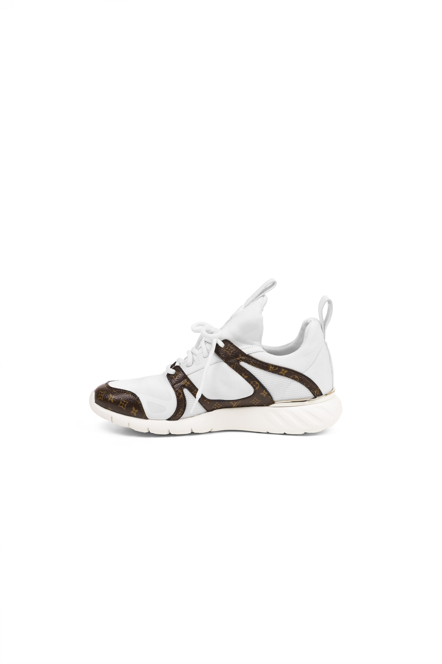 Louis Vuitton White Mesh and Monogram Sneakers