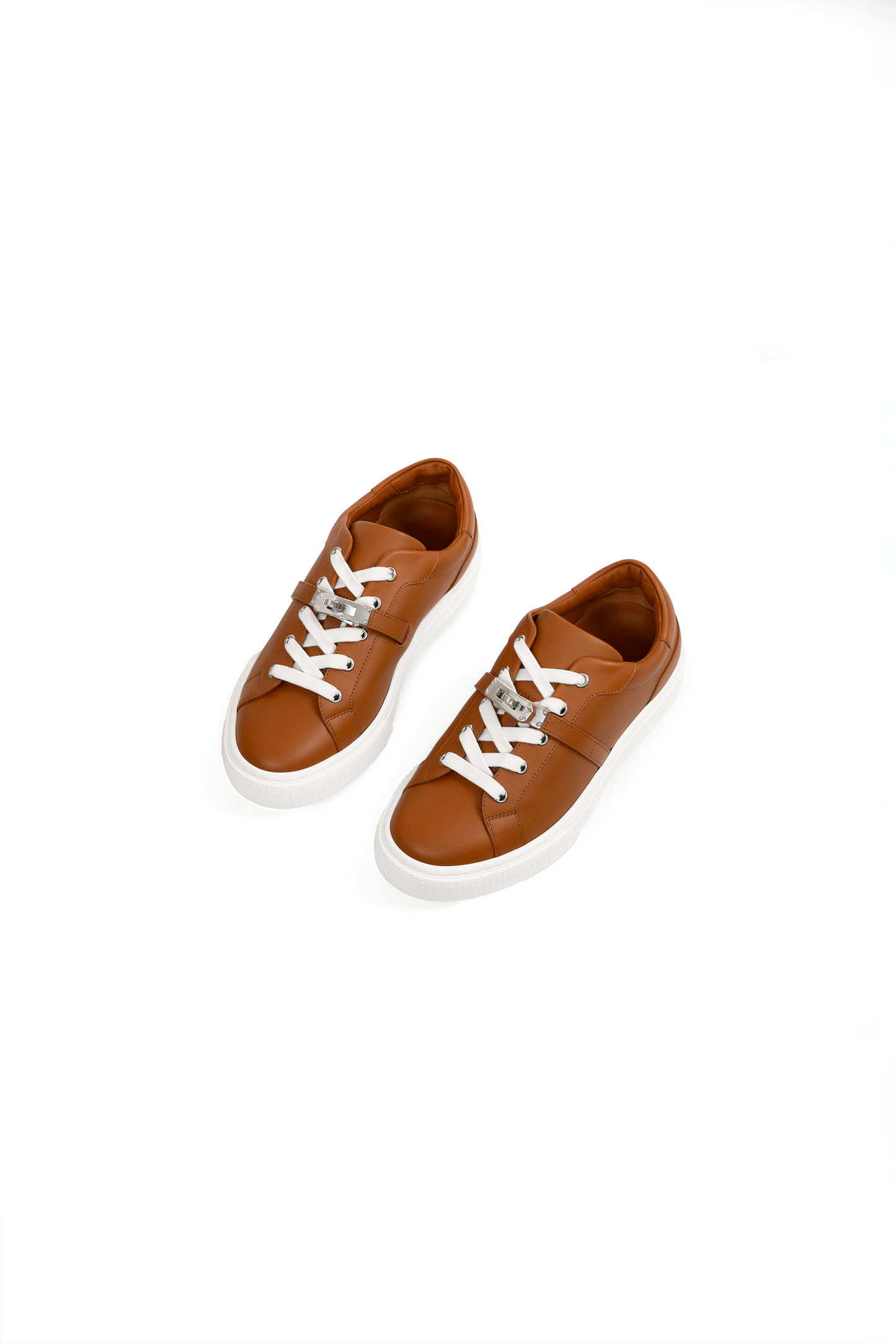 Hermes Lock Gold Sneakers