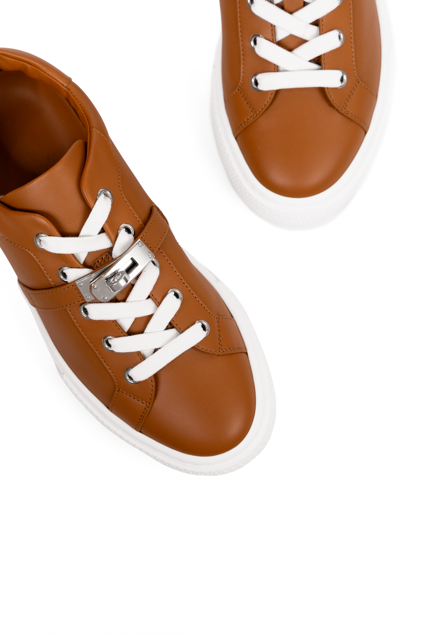 Hermes Lock Gold Sneakers