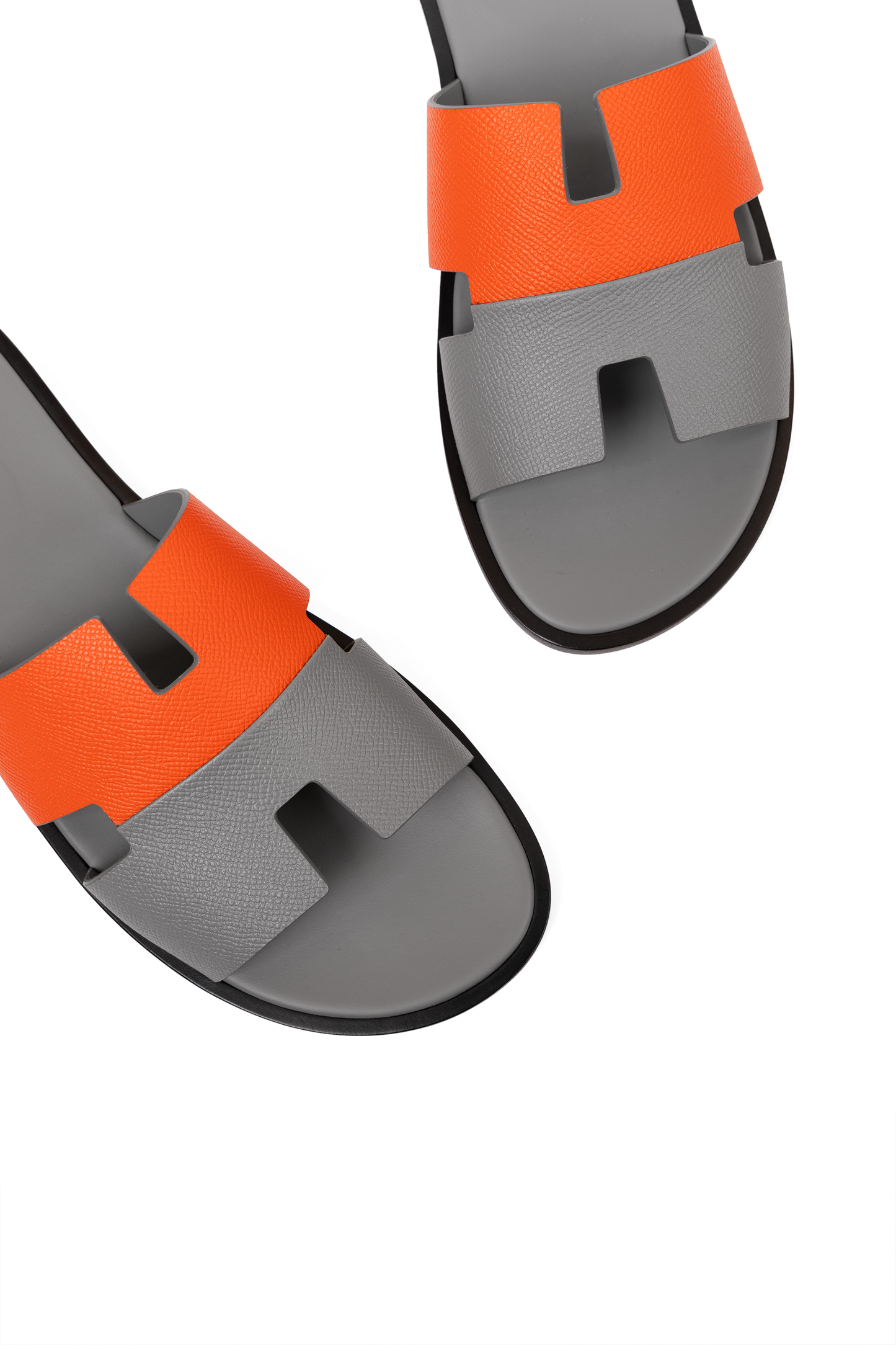 Hermes Izmir Sandals in Orange and Gray