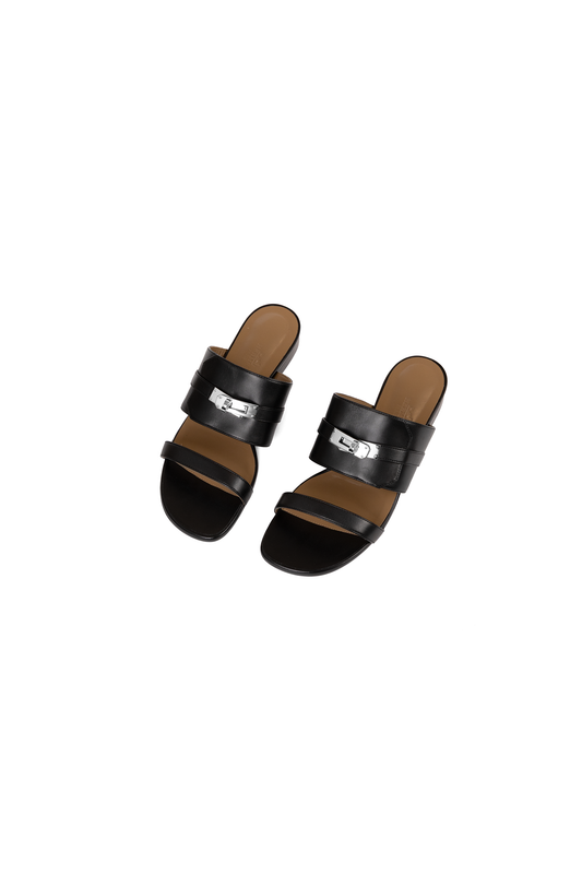 Hermes Black Lock Sandals