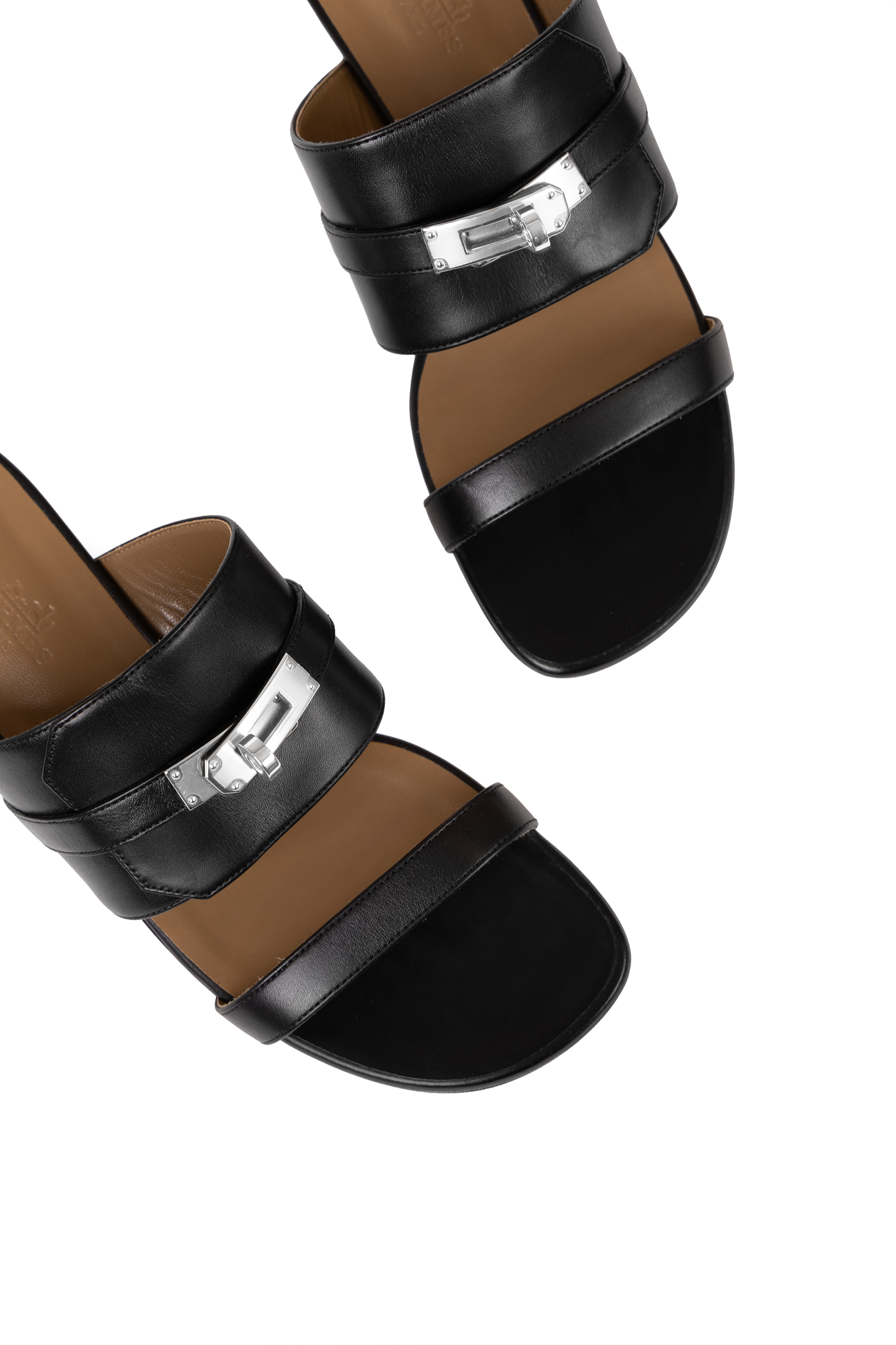 Hermes Black Lock Sandals