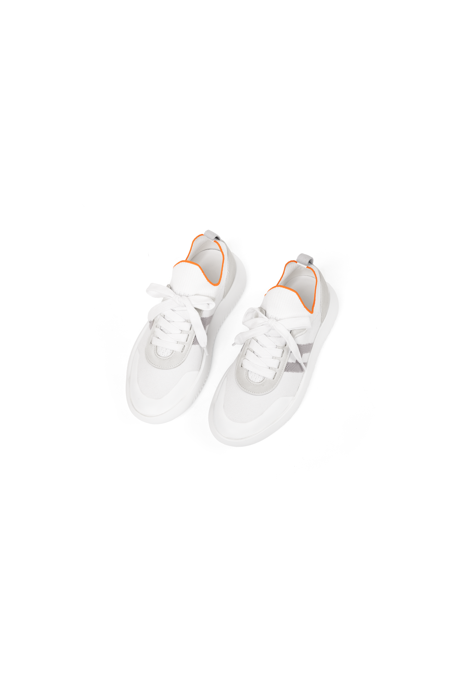 Hermes White Crew Knit Sneakers