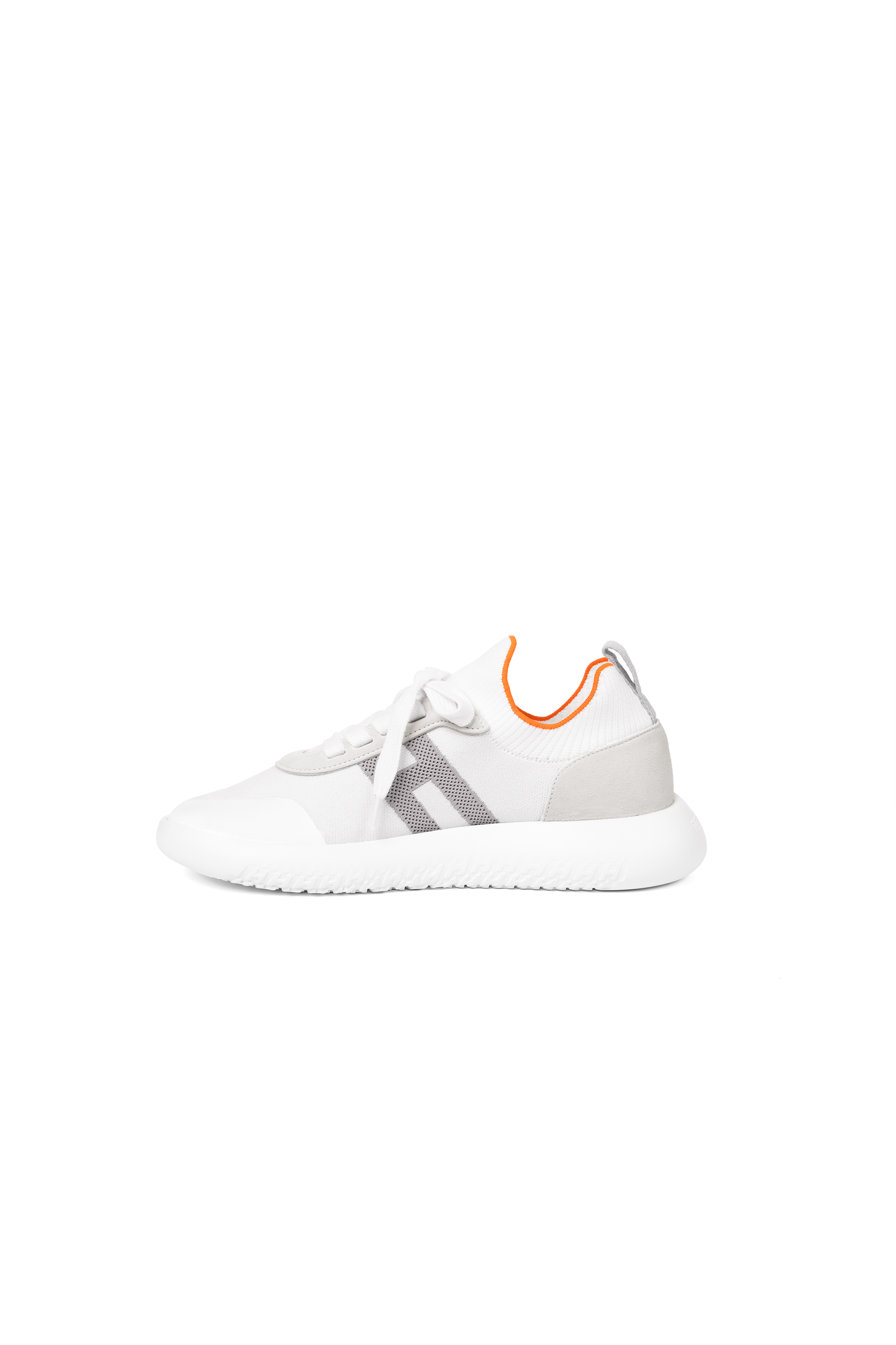 Hermes White Crew Knit Sneakers