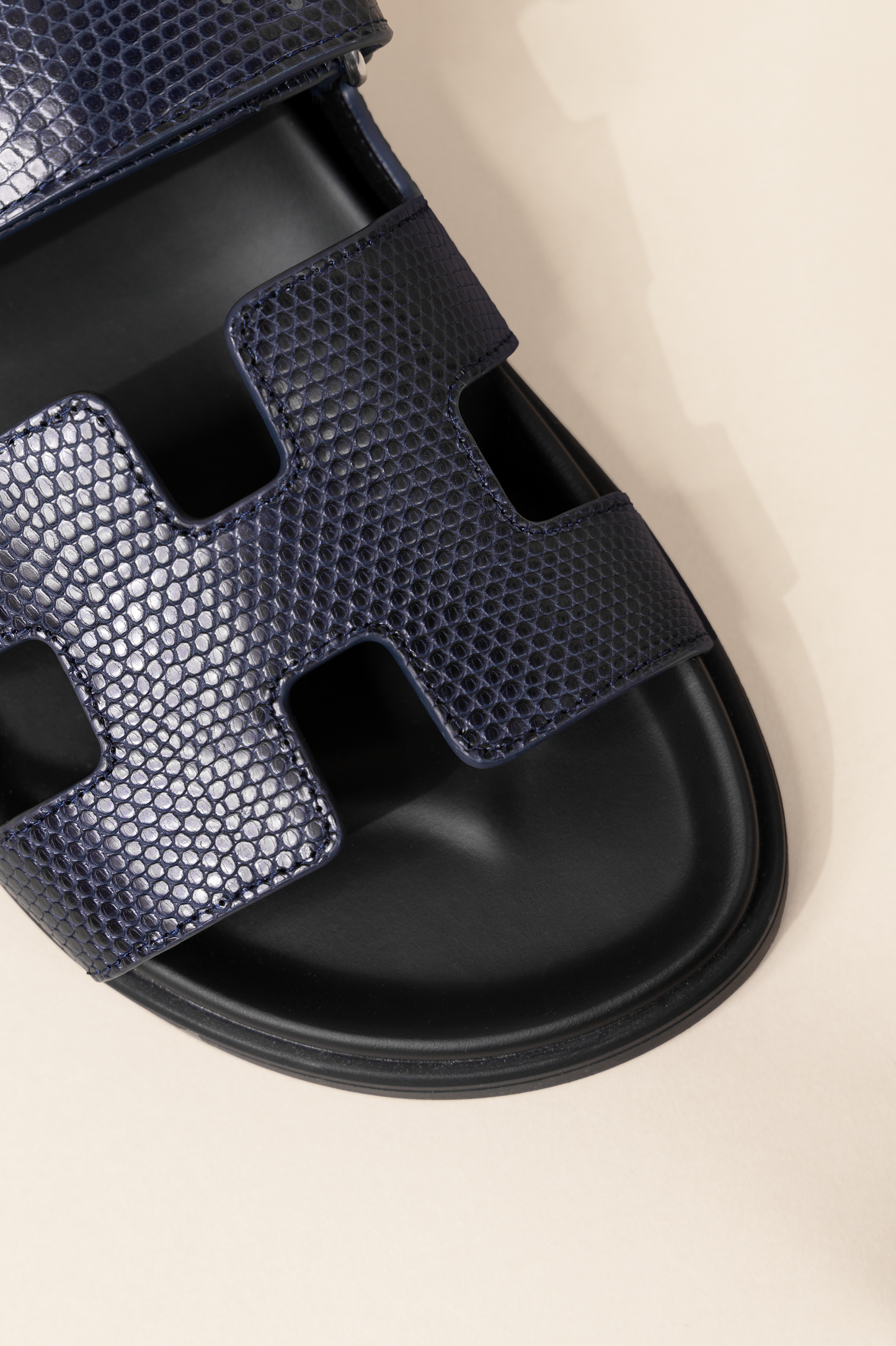 Hermès Marine Chypre Lizard Sandals