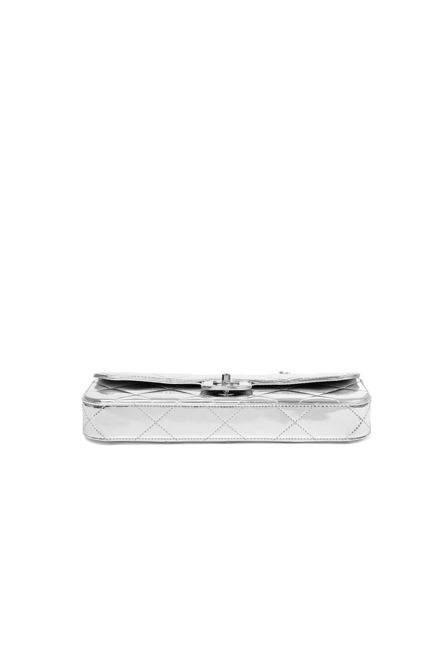 Chanel Silver Clutch with Top Handle