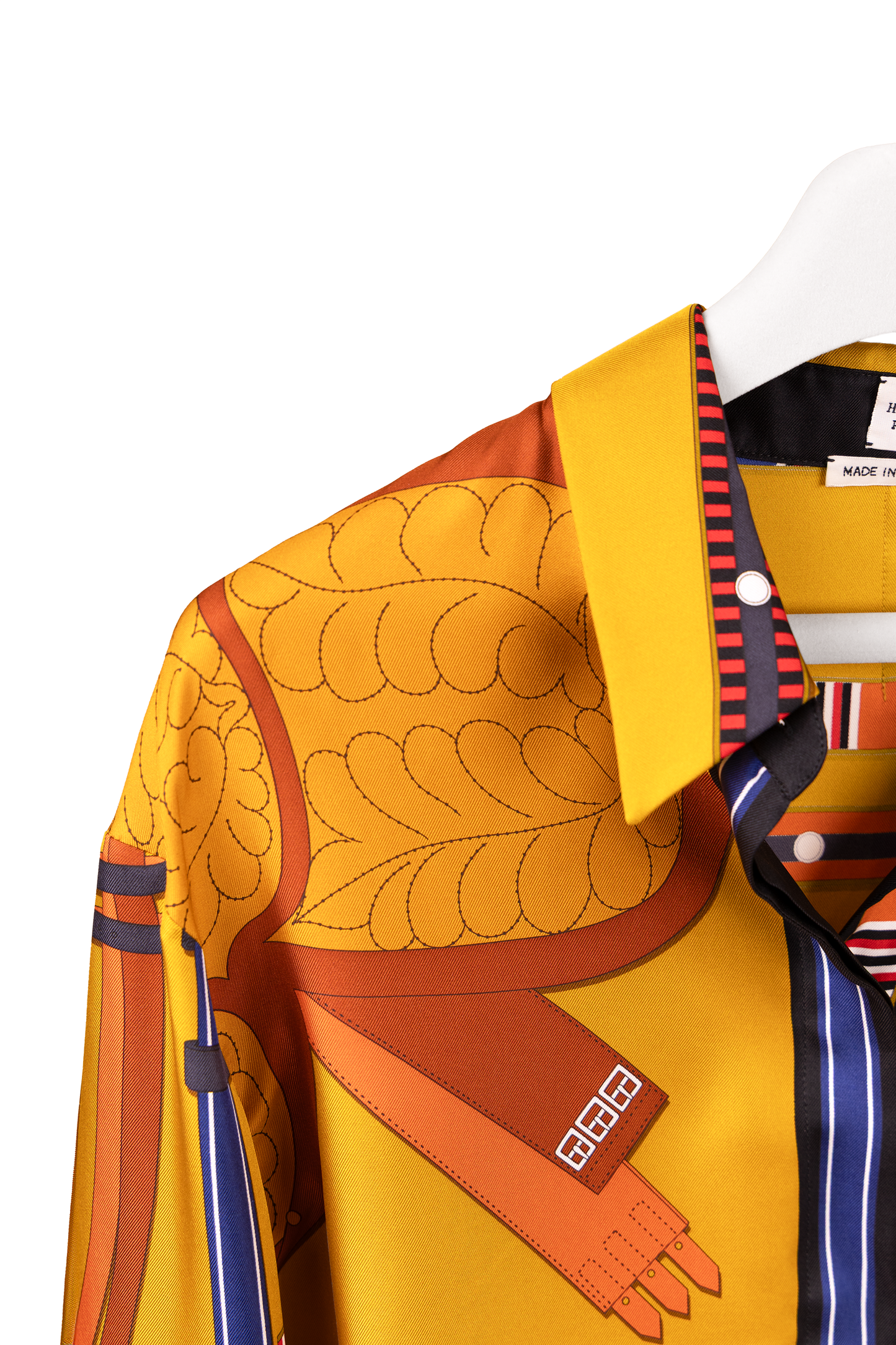 Hermes "Lettres Equestres" Print Silk Shirt