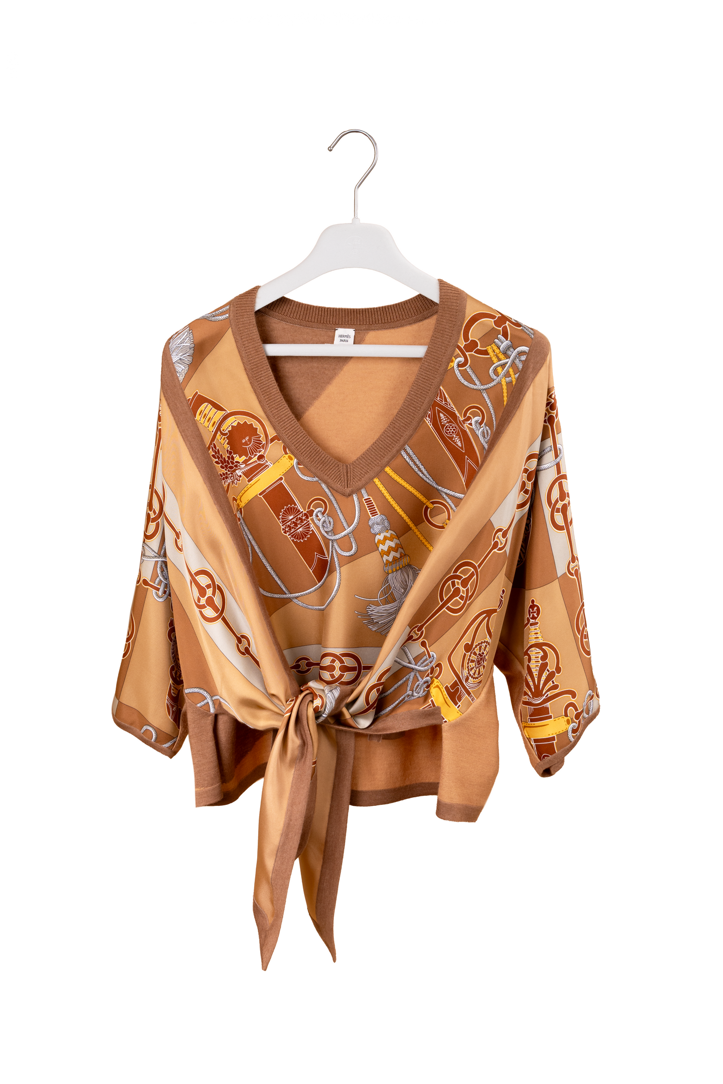 Hermes Silk Knit Scarf Top