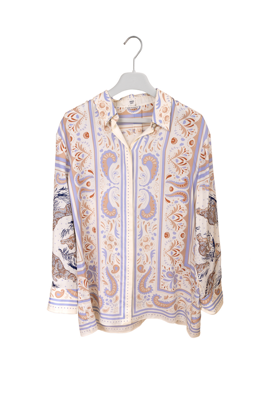 Hermes Paisley Silk Button Down