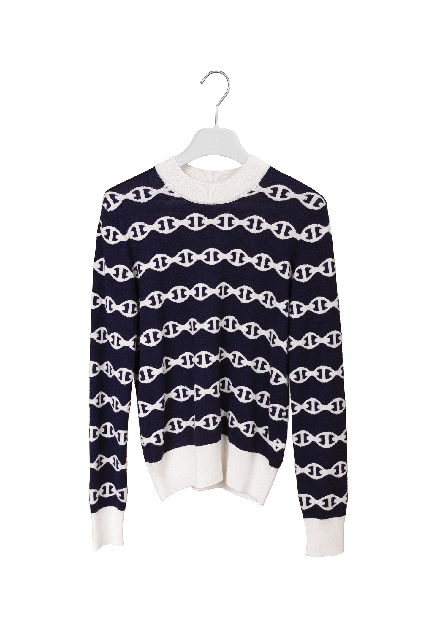 Hermes Chain D'Ancre Navy Knit Sweater