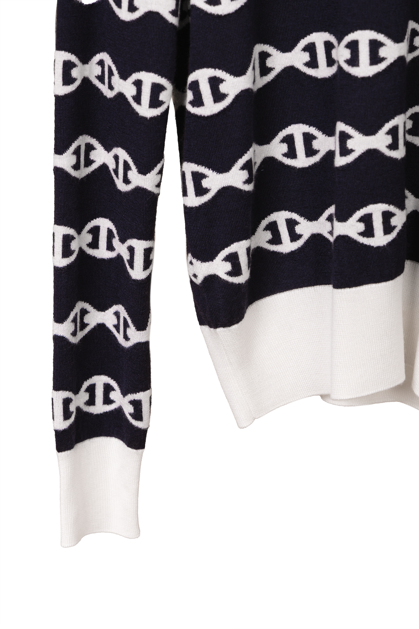 Hermes Chain D'Ancre Navy Knit Sweater