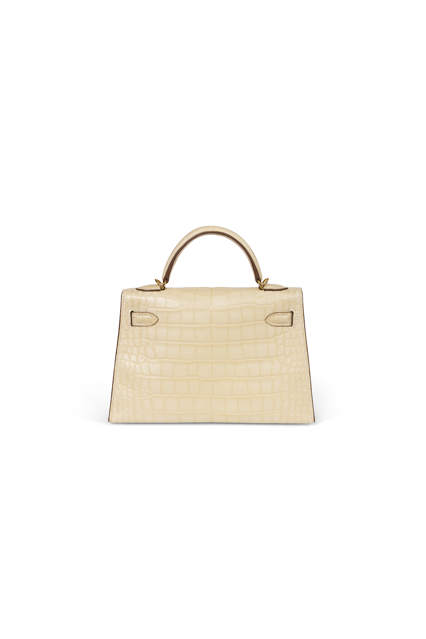Hermes Mini Kelly Alligator in Vanilla with Gold Hardware