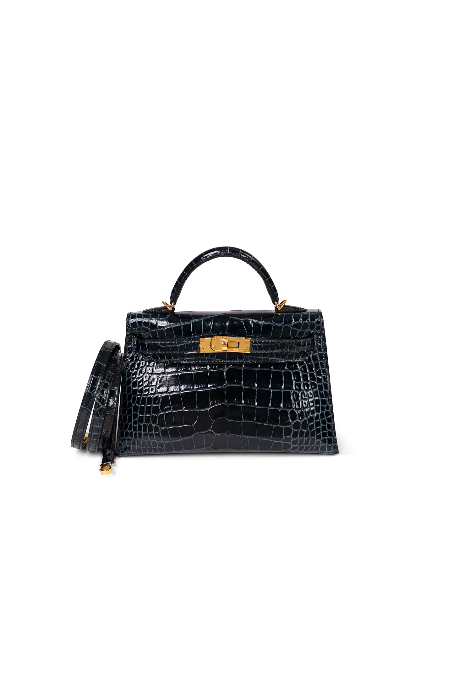 Hermes Mini Kelly Alligator in Vert Rousseau with Gold Hardware