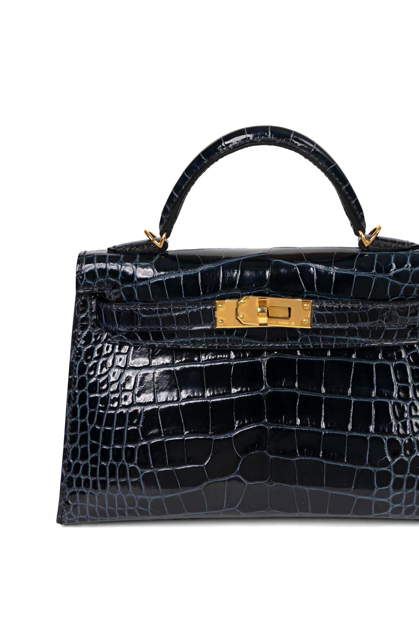 Hermes Mini Kelly Alligator in Vert Rousseau with Gold Hardware