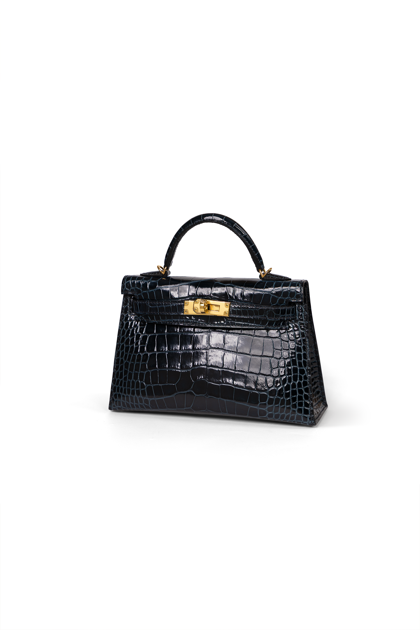 Hermes Mini Kelly Alligator in Vert Rousseau with Gold Hardware