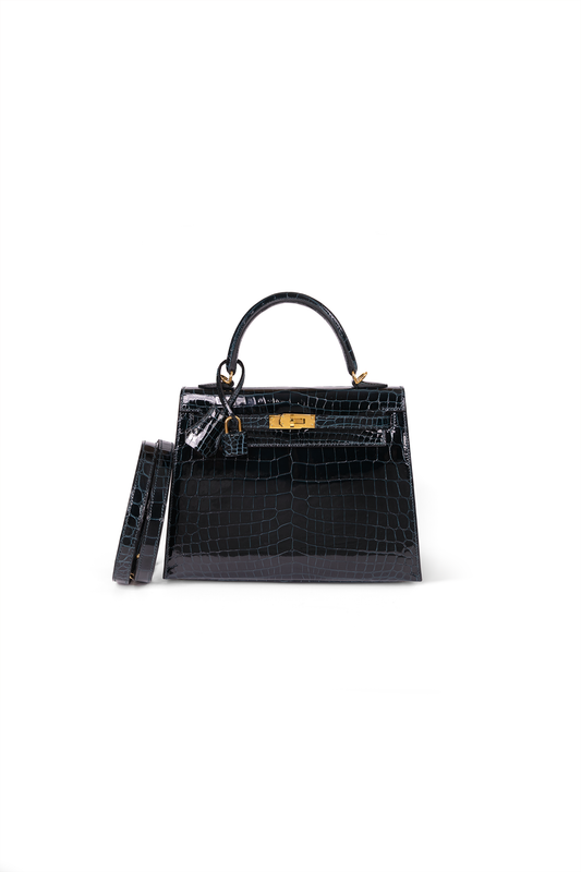 Hermes Kelly 25 Alligator in Vert Cypress with Gold Hardware