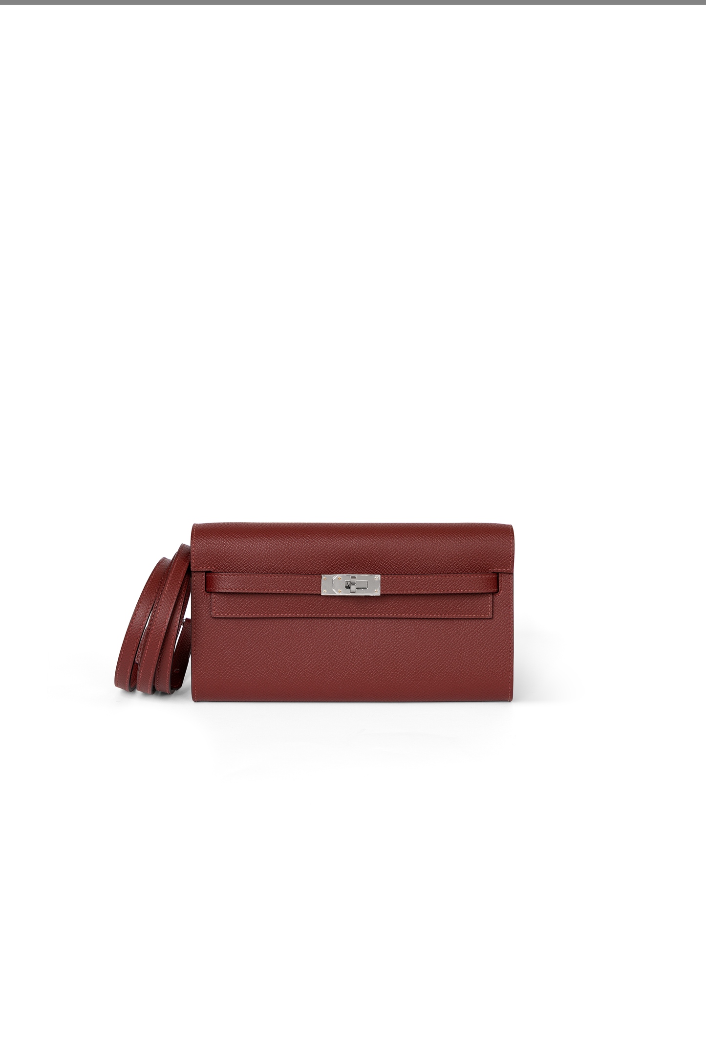 Hermes Kelly To Go in Rouge H with Silver Hardware