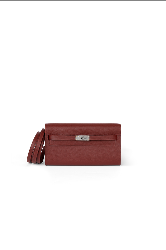 Hermes Kelly To Go in Rouge H with Silver Hardware